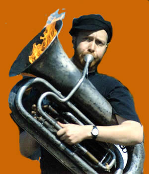 flaming tuba